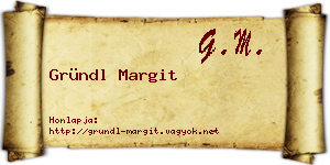 Gründl Margit névjegykártya