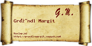 Gründl Margit névjegykártya